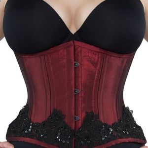 Limited Edition Crimson Shimmer Satin with Lace